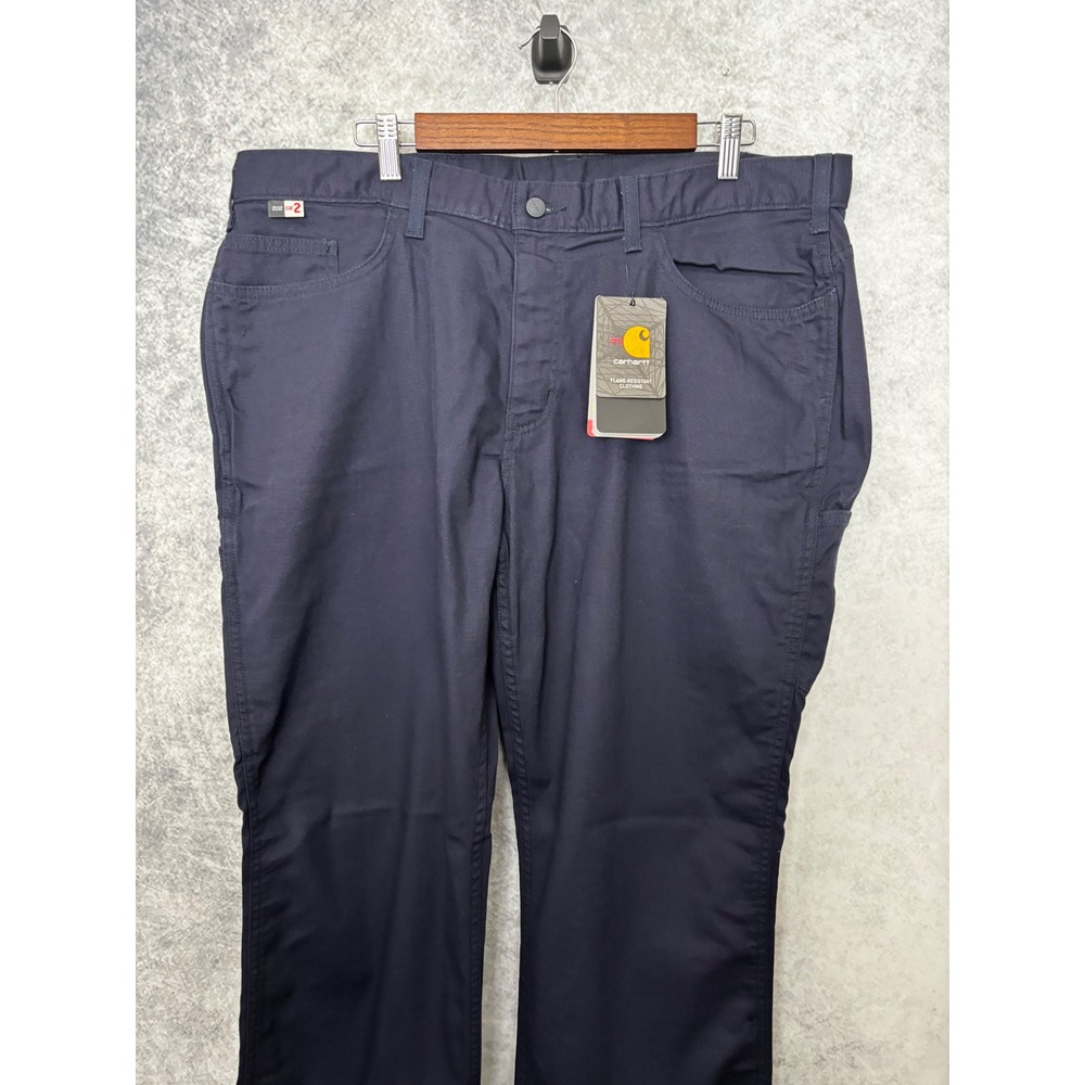 Carhartt 102689 Women's FR Rugged Flex Navy Canvas Work Pants Size 20 Reg NWT - Picture 3 of 9